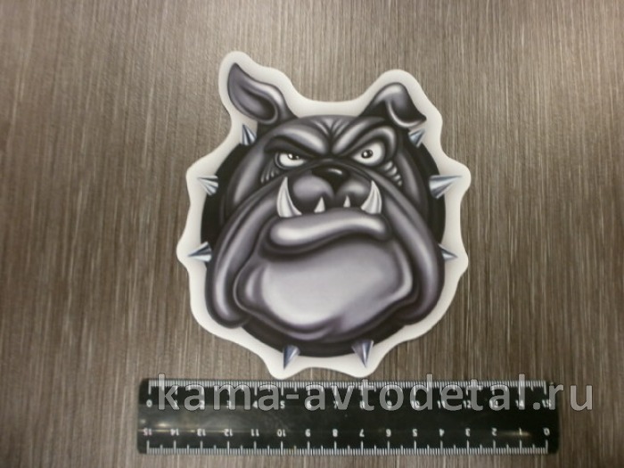 наклейка "БУЛЬДОГ" морда (11х13 см) полноцветная 