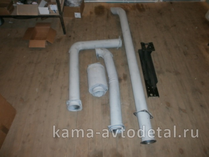 труба глушителя -"верхний выхлоп" к-т на а/м КамАЗ 43118 (ЗАПАСКА СНИЗУ) 