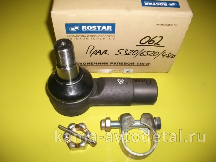 наконечник рулевой РОСТАР Правый 180-3414062 (5320/6520/4310) (мелк.резьба "по часовой")(У-9) 180-3414062