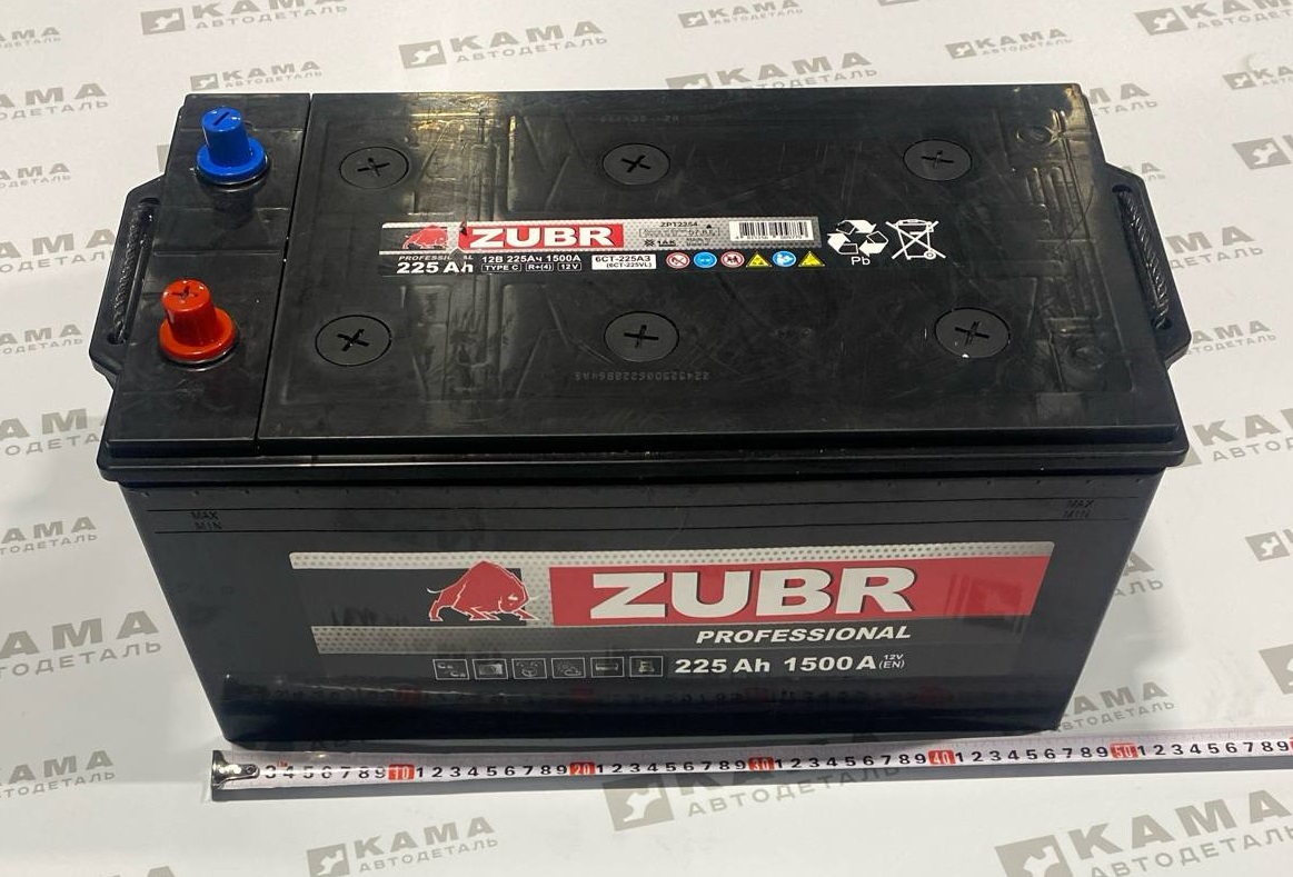 АКБ 6СТ - 225 А/ч (1500А) "ZUBR" 518х276х242 (правая/полярность) Для китайских грузовиков 