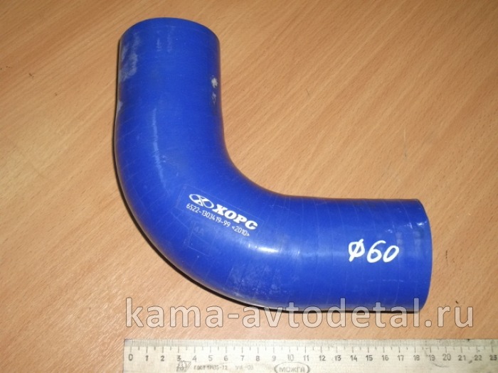 патрубок радиатора 419-6522 СИЛИКОН "ХОРС" (угол 90град, Д60) 6522-1303419-99 (РТИ) 