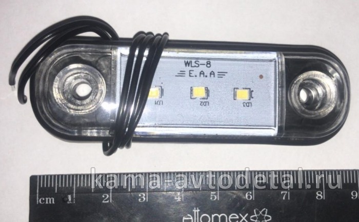 фонарь габаритный боковой БЕЛЫЙ три Диода 77-01 (ан. ОГ-40) ОГ-40