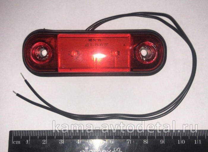фонарь габаритный боковой КРАСНЫЙ три Диода 77-02 (ан. ОГ-40) ОГ-40