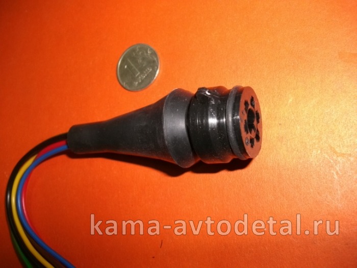 разъем на задние фонари ЕВРО круглый "ШТЕКЕР" (клеммы "мама") от маш. (с защелкой, с провод.) СЦАЗ-2 СЦАЗ-2-6Р