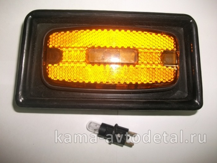 фонарь габаритный боковой ЖЕЛТЫЙ на Лампе + КОРПУС (ГФ-1) 