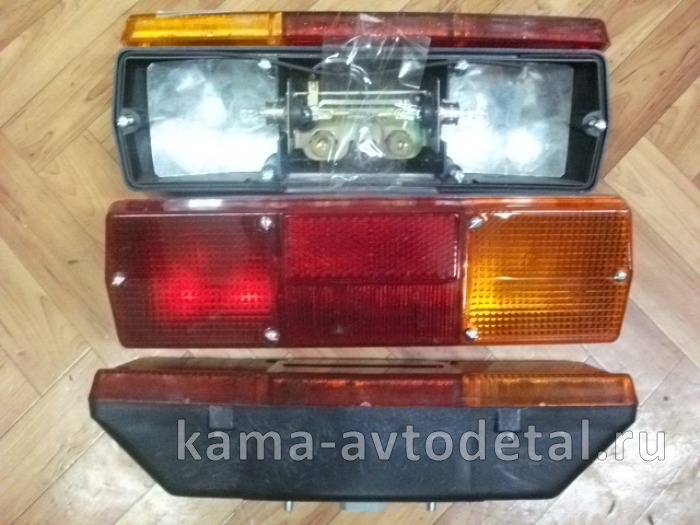 фонарь задний КамАЗ правый ("угловатый",БЕЗ подсветки) железный отражатель (354.3716) (ФП-130) 