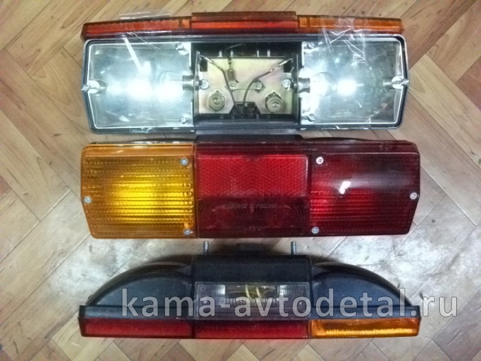 фонарь задний КамАЗ левый ("зализанный",С подсветкой) крашеный-зеркаль.отражат.(355) (ФП-130) 