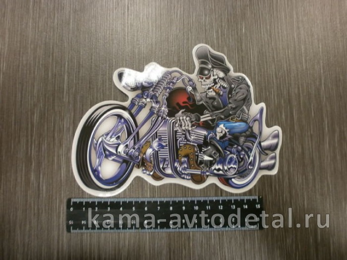 наклейка "OL SKOOL BIKER" (18х13 см) полноцветная 