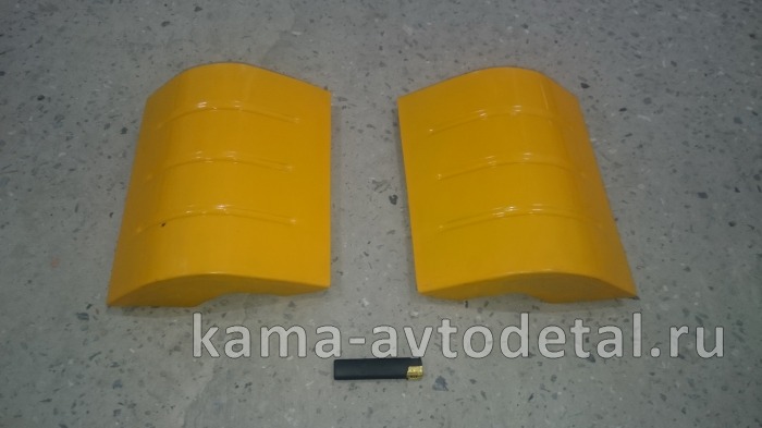панель кабины-Угловая НАРУЖ. часть ст/обр (короткая-ветровик) Желтая (ком-кт прав+лев) "СОВОК" 