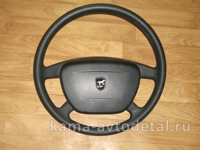 руль ЕВРО с бордачком 4 спицы (Д45см,малый) Казань (с "лошадкой") 4308-3402015 4308-3402015
