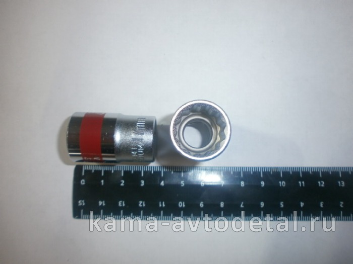 ключ-головка торцевая х17 мм, 12-гранная, CrV, под квадрат 1/2", хром// 354917 13690