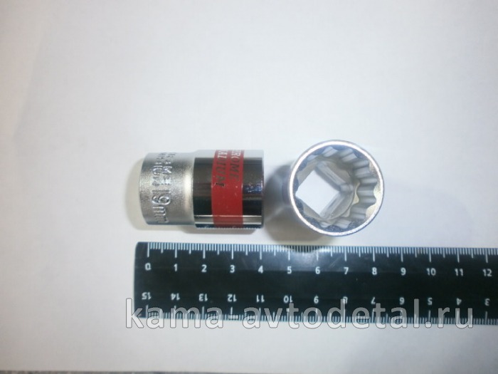 ключ-головка торцевая х19 мм, 12-гранная, CrV, под квадрат 1/2"/ (13691/354919) 13691