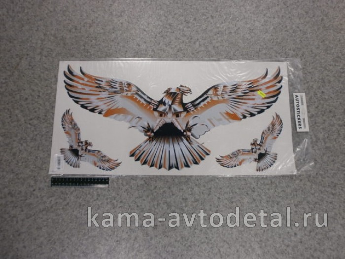 наклейка "ОРЕЛ" №12 к-т из 3-ех (33х70 см) цвет оранжевый 