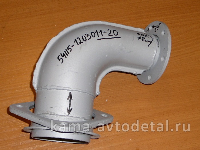 труба приемная - УГОЛ от турбины 6 отв. "УДЛИНЕННЫЙ низ" ЗАВОД (54115-1203011-20)* 54115-1203011-20 труба приемная - УГОЛ от турбины 6 отв. "УДЛИНЕННЫЙ низ" ЗАВОД (54115-1203011-20)* 54115-1203011-20