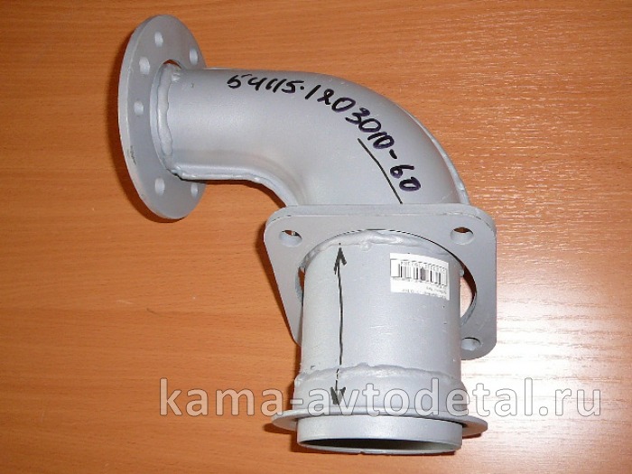 труба приемная - УГОЛ от турбины "Низ СУПЕРудлененный" с пояском ЗАВОД (54115-1203010-60)* 54115-1203010-60