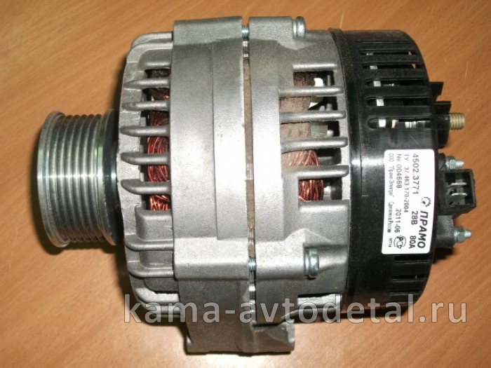 генератор 4502.3771 (6-ти руч.шкив, диаметр 65мм ) 28V-80/90А "ПрамоELTRA" (7406.3701011) 7406.3701011