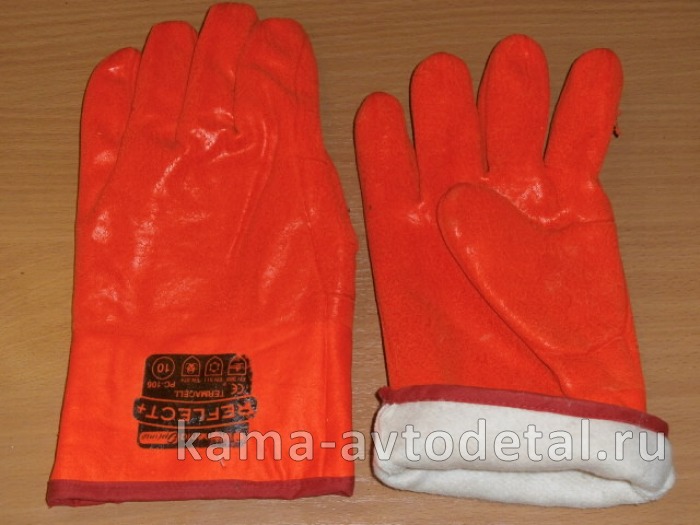 перчатки "REFLECT+" обрезиненные КРАСНЫЕ (НефтеМорозоУстойчивые) АЛЯСКА 