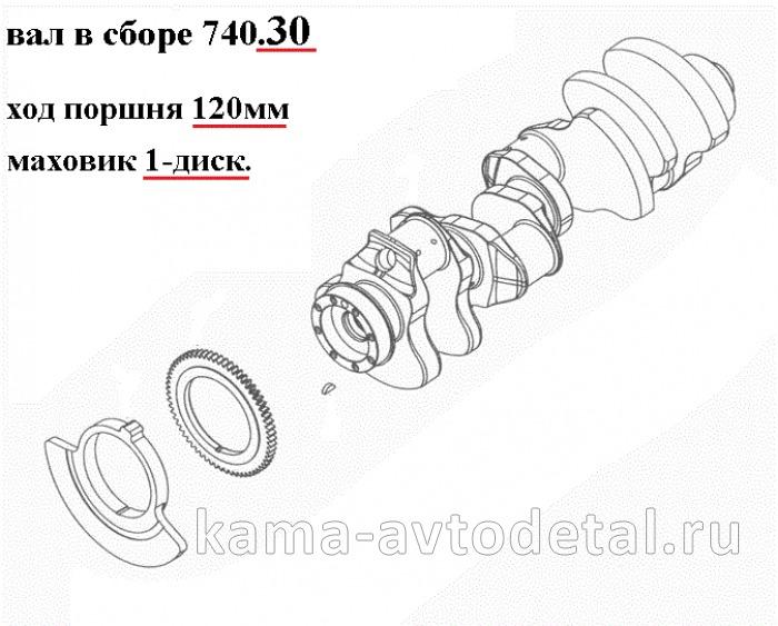 вал коленчатый двигателя 740.30 (х.п.120, Евро2, маховик евро)740.30-1005008 "КамАЗ"* 740.30-1005008 вал коленчатый двигателя 740.30 (х.п.120, Евро2, маховик евро)740.30-1005008 "КамАЗ"* 740.30-1005008