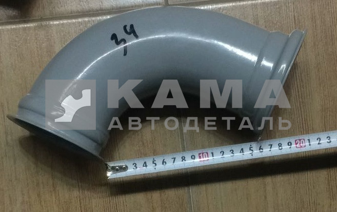труба приемная - УГОЛ от турбины Е-4 "хомуты" (-34 "эконом") 6520-1203008-34