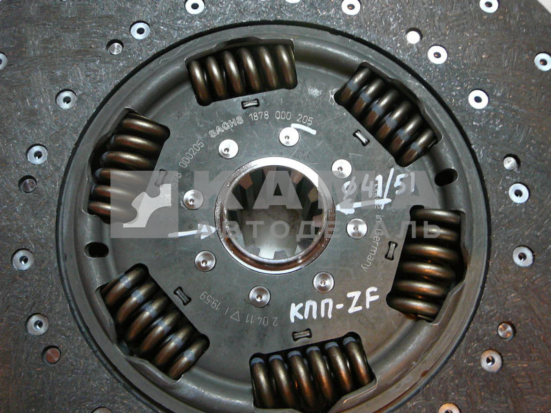 диск сцепления "205" "SACHS"-Оригинал (под КПП-ZF16S)1878 000 205; 1878037800