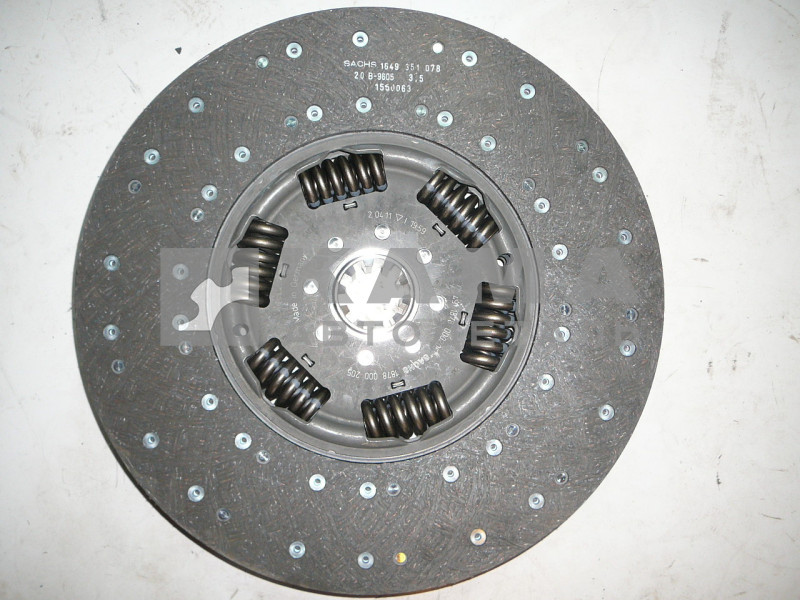 диск сцепления "205" "SACHS"-Оригинал (под КПП-ZF16S)1878 000 205; 1878037800
